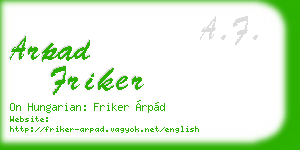 arpad friker business card