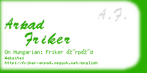 arpad friker business card